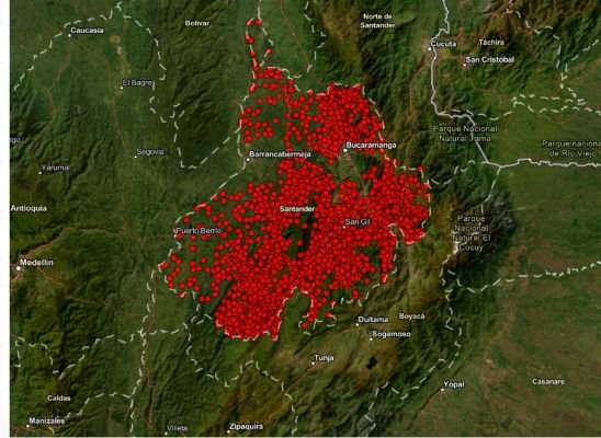 Mapa de centros educativos de Santander en ArcGIS Online